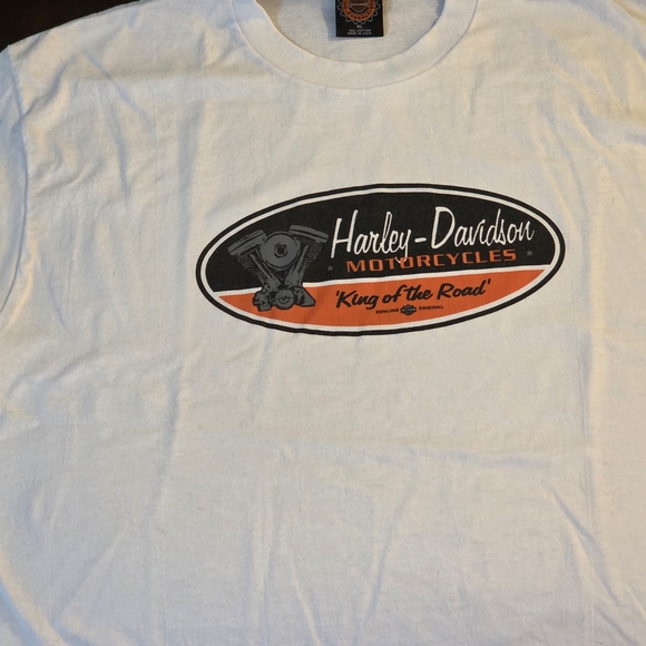 Harley-Davidson White and Orange Graphic Tee - Picture 2 of 5